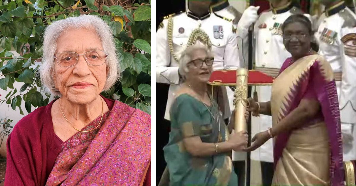 Dr. Maya Tandon receiving the Padma Shri award for her contributions to road safety